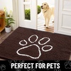 image:imageSmiry Dog Door Mat for Muddy Paws Absorbent Non Slip Dirt Trapper 47x32Brown and White