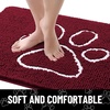 image:imageSmiry Dog Door Mat for Muddy Paws Absorbent Non Slip Dirt Trapper 47x32Burgundy and White