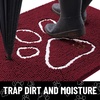 image:imageSmiry Dog Door Mat for Muddy Paws Absorbent Non Slip Dirt Trapper 47x32Burgundy and White