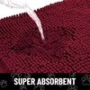 image:imageSmiry Dog Door Mat for Muddy Paws Absorbent Non Slip Dirt Trapper 47x32Burgundy and White