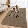 image:imageSmiry Dog Door Mat for Muddy Paws Absorbent Non Slip Dirt Trapper 47x32Camel and Black