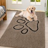 image:imageSmiry Dog Door Mat for Muddy Paws Absorbent Non Slip Dirt Trapper 47x32Camel and Black