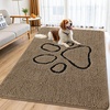 image:imageSmiry Dog Door Mat for Muddy Paws Absorbent Non Slip Dirt Trapper 47x32Camel and Black