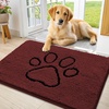 image:imageSmiry Dog Door Mat for Muddy Paws Absorbent Non Slip Dirt Trapper 47x32Caramel Russet and Black
