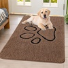 image:imageSmiry Dog Door Mat for Muddy Paws Absorbent Non Slip Dirt Trapper 47x32Coffee and Black