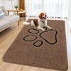 image:imageSmiry Dog Door Mat for Muddy Paws Absorbent Non Slip Dirt Trapper 47x32Coffee and Black