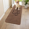 image:imageSmiry Dog Door Mat for Muddy Paws Absorbent Non Slip Dirt Trapper 47x32Coffee and Black