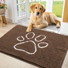 image:imageSmiry Dog Door Mat for Muddy Paws Absorbent Non Slip Dirt Trapper 47x32Coffee and White