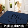 image:imageSmiry Dog Door Mat for Muddy Paws Absorbent Non Slip Dirt Trapper 47x32Dark Blue and Black