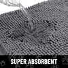 image:imageSmiry Dog Door Mat for Muddy Paws Absorbent Non Slip Dirt Trapper 47x32Dark Grey and Black