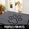 image:imageSmiry Dog Door Mat for Muddy Paws Absorbent Non Slip Dirt Trapper 47x32Dark Grey and Black