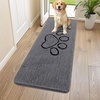 image:imageSmiry Dog Door Mat for Muddy Paws Absorbent Non Slip Dirt Trapper 47x32Dark Grey and Black