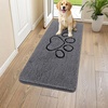 image:imageSmiry Dog Door Mat for Muddy Paws Absorbent Non Slip Dirt Trapper 47x32Dark Grey and Black