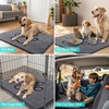 image:imageSmiry Dog Door Mat for Muddy Paws Absorbent Non Slip Dirt Trapper 47x32Dark Grey and Black