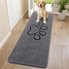 image:imageSmiry Dog Door Mat for Muddy Paws Absorbent Non Slip Dirt Trapper 47x32Dark Grey and Black