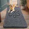 image:imageSmiry Dog Door Mat for Muddy Paws Absorbent Non Slip Dirt Trapper 47x32Dark Grey and Black
