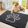 image:imageSmiry Dog Door Mat for Muddy Paws Absorbent Non Slip Dirt Trapper 47x32Dark Grey and White