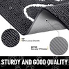 image:imageSmiry Dog Door Mat for Muddy Paws Absorbent Non Slip Dirt Trapper 47x32Dark Grey and White