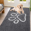 image:imageSmiry Dog Door Mat for Muddy Paws Absorbent Non Slip Dirt Trapper 47x32Dark Grey and White