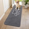 image:imageSmiry Dog Door Mat for Muddy Paws Absorbent Non Slip Dirt Trapper 47x32Dark Grey and White