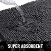 image:imageSmiry Dog Door Mat for Muddy Paws Absorbent Non Slip Dirt Trapper 47x32Dark Grey and White