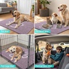 image:imageSmiry Dog Door Mat for Muddy Paws Absorbent Non Slip Dirt Trapper 47x32Deep Plum and White