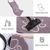 image:imageSmiry Dog Door Mat for Muddy Paws Absorbent Non Slip Dirt Trapper 47x32Deep Plum and White