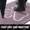 image:imageSmiry Dog Door Mat for Muddy Paws Absorbent Non Slip Dirt Trapper 47x32Deep Plum and White