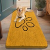 image:imageSmiry Dog Door Mat for Muddy Paws Absorbent Non Slip Dirt Trapper 47x32Golden Yellow and Black