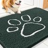 image:imageSmiry Dog Door Mat for Muddy Paws Absorbent Non Slip Dirt Trapper 47x32Green and White