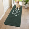 image:imageSmiry Dog Door Mat for Muddy Paws Absorbent Non Slip Dirt Trapper 47x32Green and White
