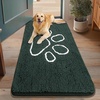 image:imageSmiry Dog Door Mat for Muddy Paws Absorbent Non Slip Dirt Trapper 47x32Green and White