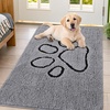 image:imageSmiry Dog Door Mat for Muddy Paws Absorbent Non Slip Dirt Trapper 47x32Grey and Black