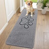 image:imageSmiry Dog Door Mat for Muddy Paws Absorbent Non Slip Dirt Trapper 47x32Grey and Black