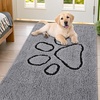 image:imageSmiry Dog Door Mat for Muddy Paws Absorbent Non Slip Dirt Trapper 47x32Grey and Black