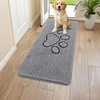 image:imageSmiry Dog Door Mat for Muddy Paws Absorbent Non Slip Dirt Trapper 47x32Grey and Black