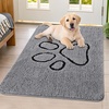 image:imageSmiry Dog Door Mat for Muddy Paws Absorbent Non Slip Dirt Trapper 47x32Grey and Black