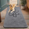 image:imageSmiry Dog Door Mat for Muddy Paws Absorbent Non Slip Dirt Trapper 47x32Grey and Black