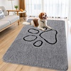 image:imageSmiry Dog Door Mat for Muddy Paws Absorbent Non Slip Dirt Trapper 47x32Grey and Black