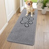 image:imageSmiry Dog Door Mat for Muddy Paws Absorbent Non Slip Dirt Trapper 47x32Grey and Black