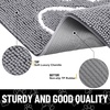 image:imageSmiry Dog Door Mat for Muddy Paws Absorbent Non Slip Dirt Trapper 47x32Grey and White