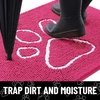 image:imageSmiry Dog Door Mat for Muddy Paws Absorbent Non Slip Dirt Trapper 47x32Hot Pink and White
