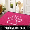 image:imageSmiry Dog Door Mat for Muddy Paws Absorbent Non Slip Dirt Trapper 47x32Hot Pink and White