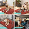 image:imageSmiry Dog Door Mat for Muddy Paws Absorbent Non Slip Dirt Trapper 47x32Maple Red and Black