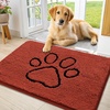 image:imageSmiry Dog Door Mat for Muddy Paws Absorbent Non Slip Dirt Trapper 47x32Maple Red and Black