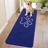 image:imageSmiry Dog Door Mat for Muddy Paws Absorbent Non Slip Dirt Trapper 47x32Navy Blue and White
