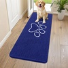 image:imageSmiry Dog Door Mat for Muddy Paws Absorbent Non Slip Dirt Trapper 47x32Navy Blue and White