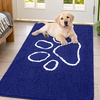 image:imageSmiry Dog Door Mat for Muddy Paws Absorbent Non Slip Dirt Trapper 47x32Navy Blue and White