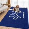 image:imageSmiry Dog Door Mat for Muddy Paws Absorbent Non Slip Dirt Trapper 47x32Navy Blue and White