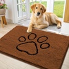 image:imageSmiry Dog Door Mat for Muddy Paws Absorbent Non Slip Dirt Trapper 47x32Ochre and Black